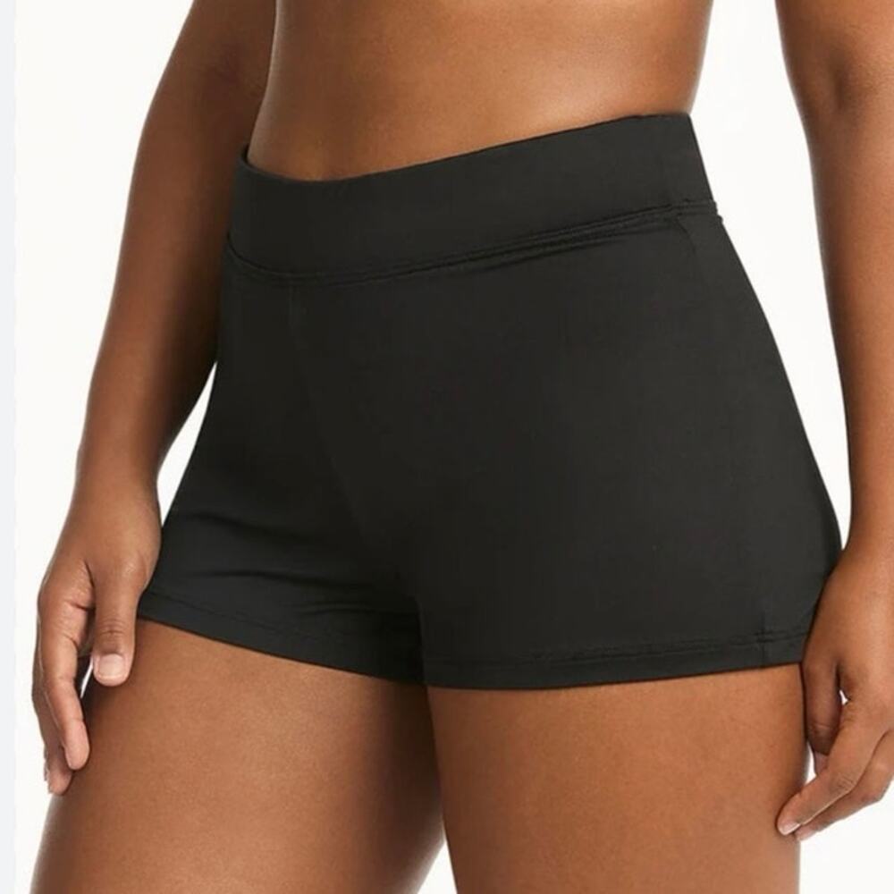 Sea Level Swim Eco Essentials Swim Short Black Womens size US 6